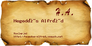 Hegedűs Alfréd névjegykártya